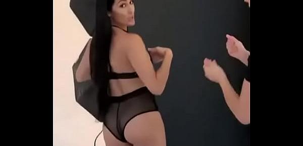  Nikki Bella booty shake in lingerie.